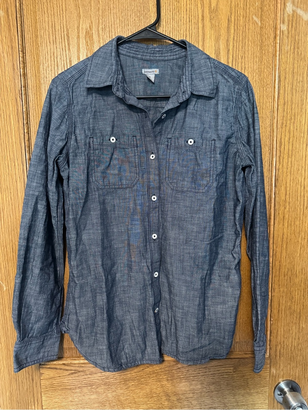 Carhartt Women's Button-Down Shirt in Chambray Blue